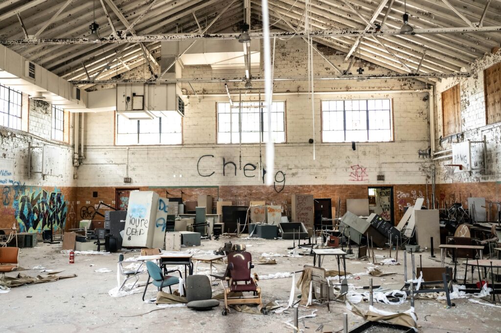 Harrisburg portrait photographer at the abandoned William Penn High School