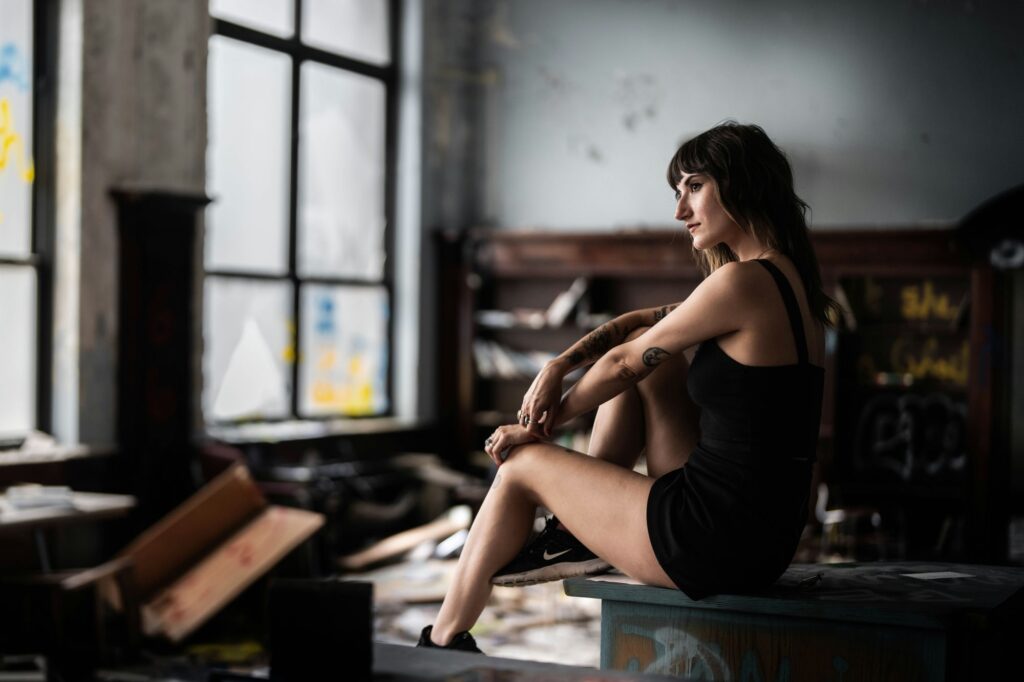 Harrisburg portrait photographer at the abandoned William Penn High School