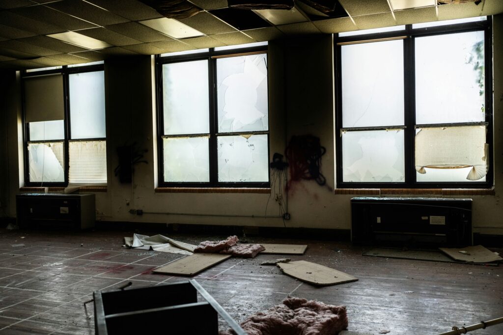 Harrisburg portrait photographer at the abandoned William Penn High School