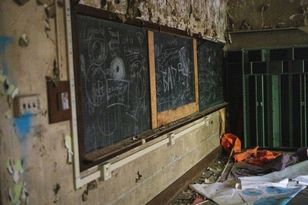 Harrisburg portrait photographer at the abandoned William Penn High School