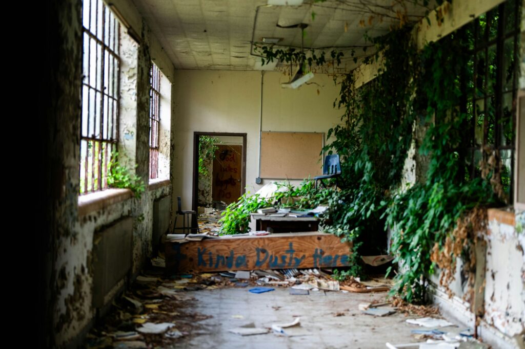 Harrisburg portrait photographer at the abandoned William Penn High School