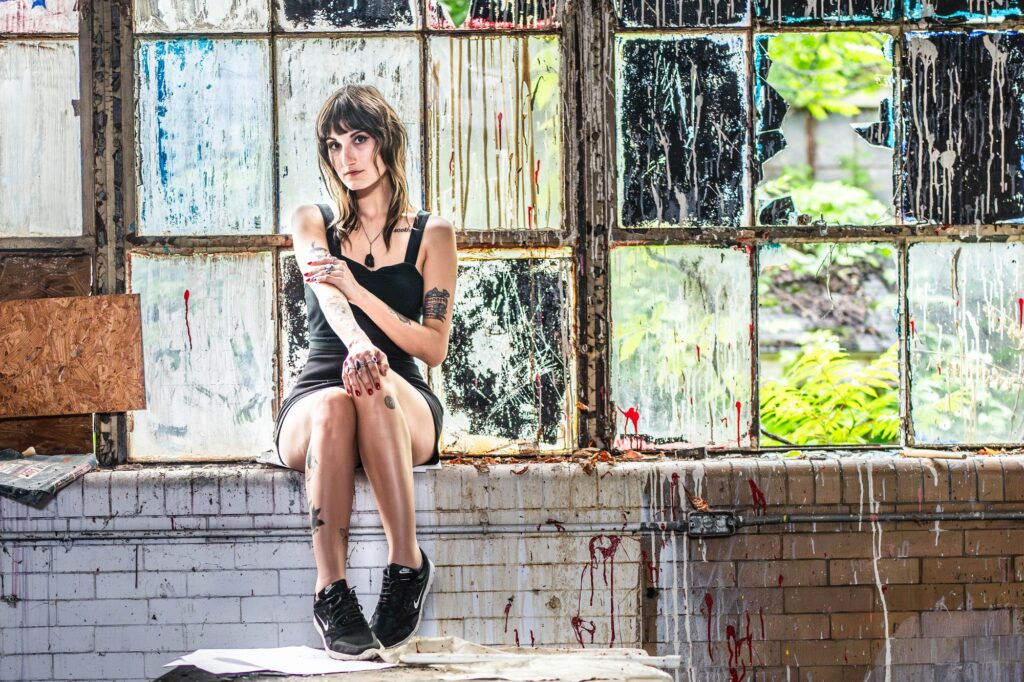 Harrisburg portrait photographer at the abandoned William Penn High School