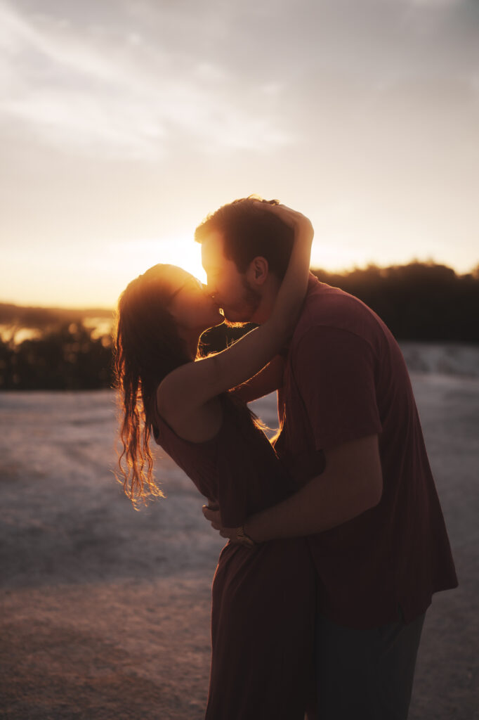 Pictures of Golden Hour Engagement session at the White Cliffs of Conoy