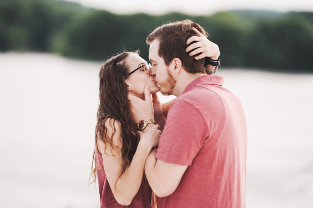 Pictures of Golden Hour Engagement session at the White Cliffs of Conoy