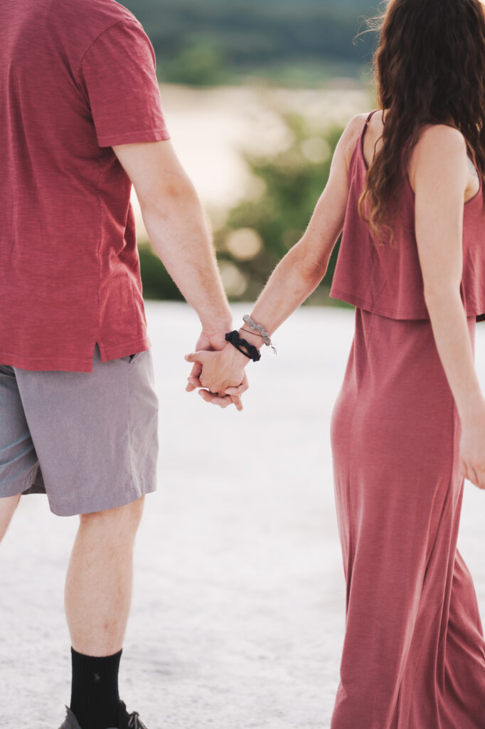 Pictures of Golden Hour Engagement session at the White Cliffs of Conoy