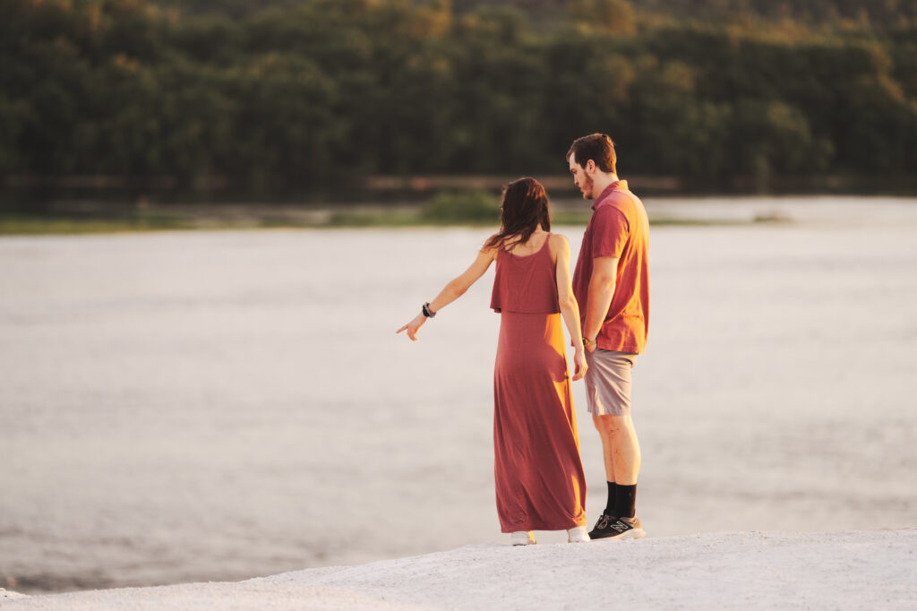Pictures of Golden Hour Engagement session at the White Cliffs of Conoy