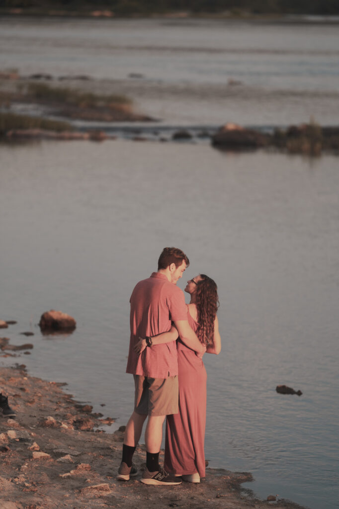 Pictures of Golden Hour Engagement session at the White Cliffs of Conoy