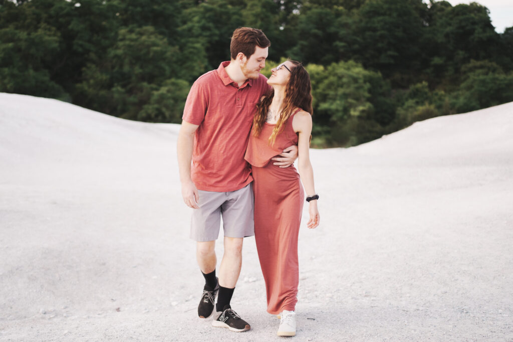 Pictures of Golden Hour Engagement session at the White Cliffs of Conoy