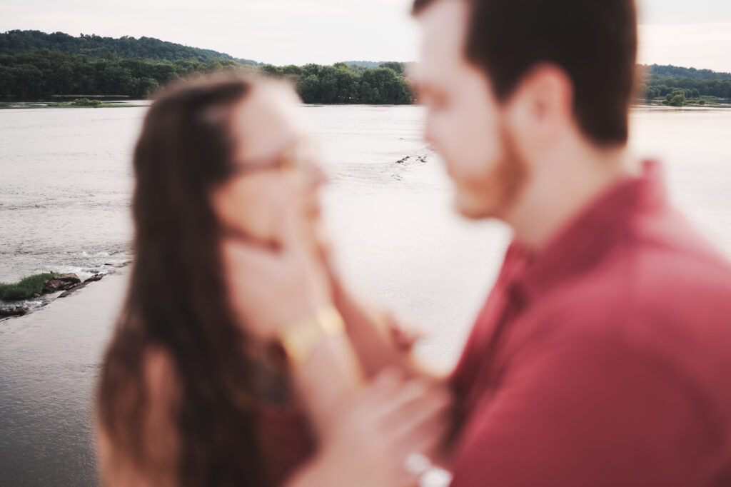 Pictures of Golden Hour Engagement session at the White Cliffs of Conoy