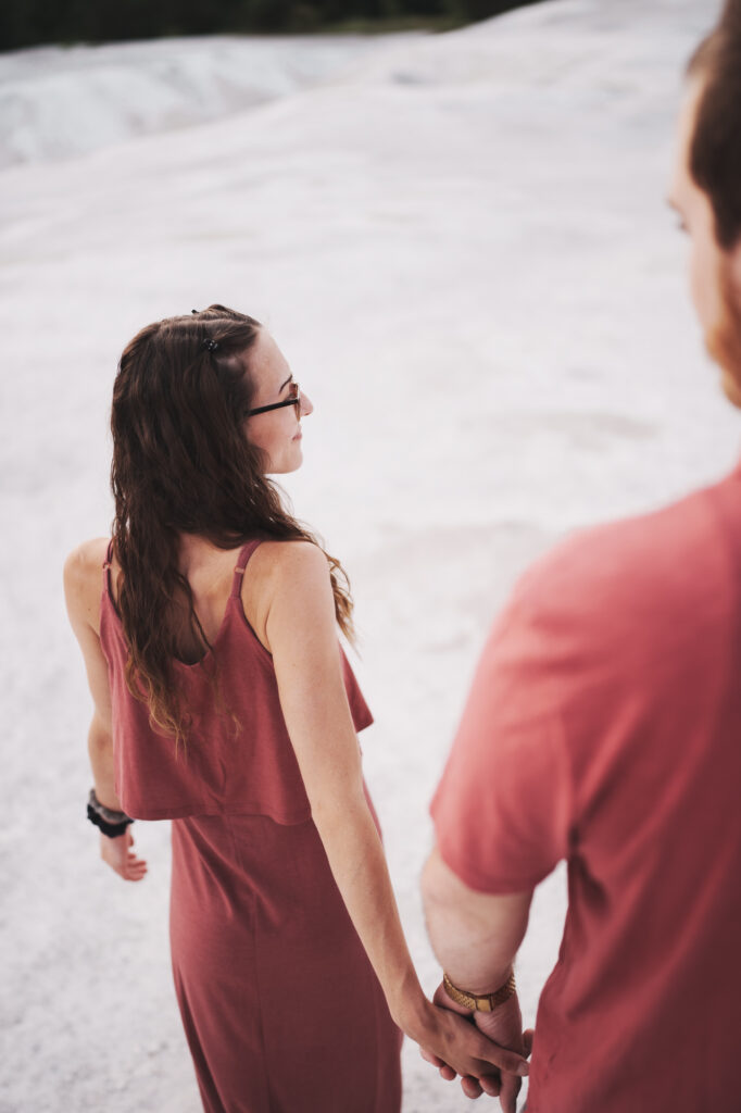 Pictures of Golden Hour Engagement session at the White Cliffs of Conoy