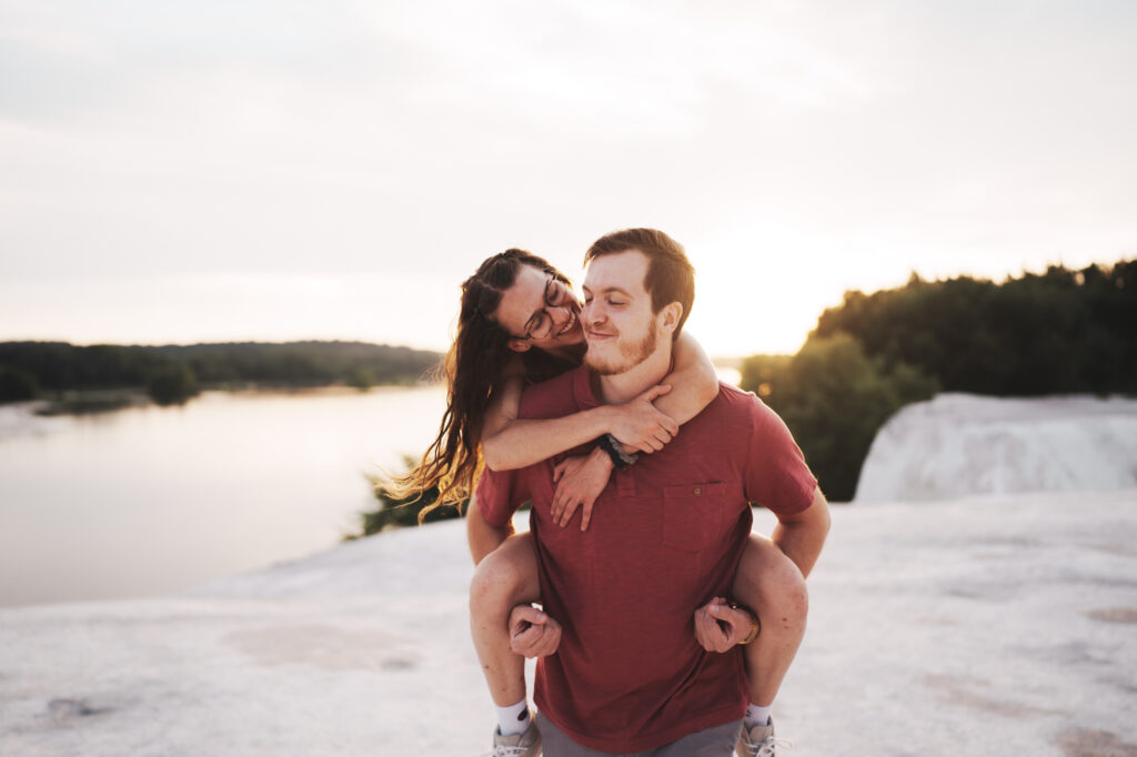 Pictures of Golden Hour Engagement session at the White Cliffs of Conoy