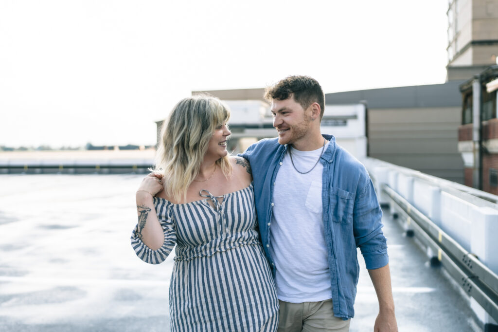 Golden Hour engagement session in downtown Lancaster, PA