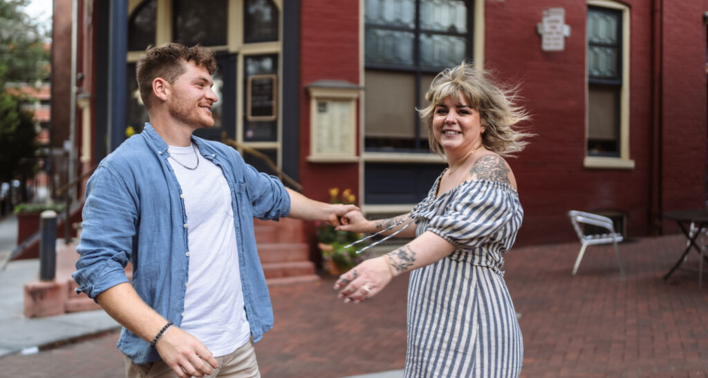 Golden Hour engagement session in downtown Lancaster, PA